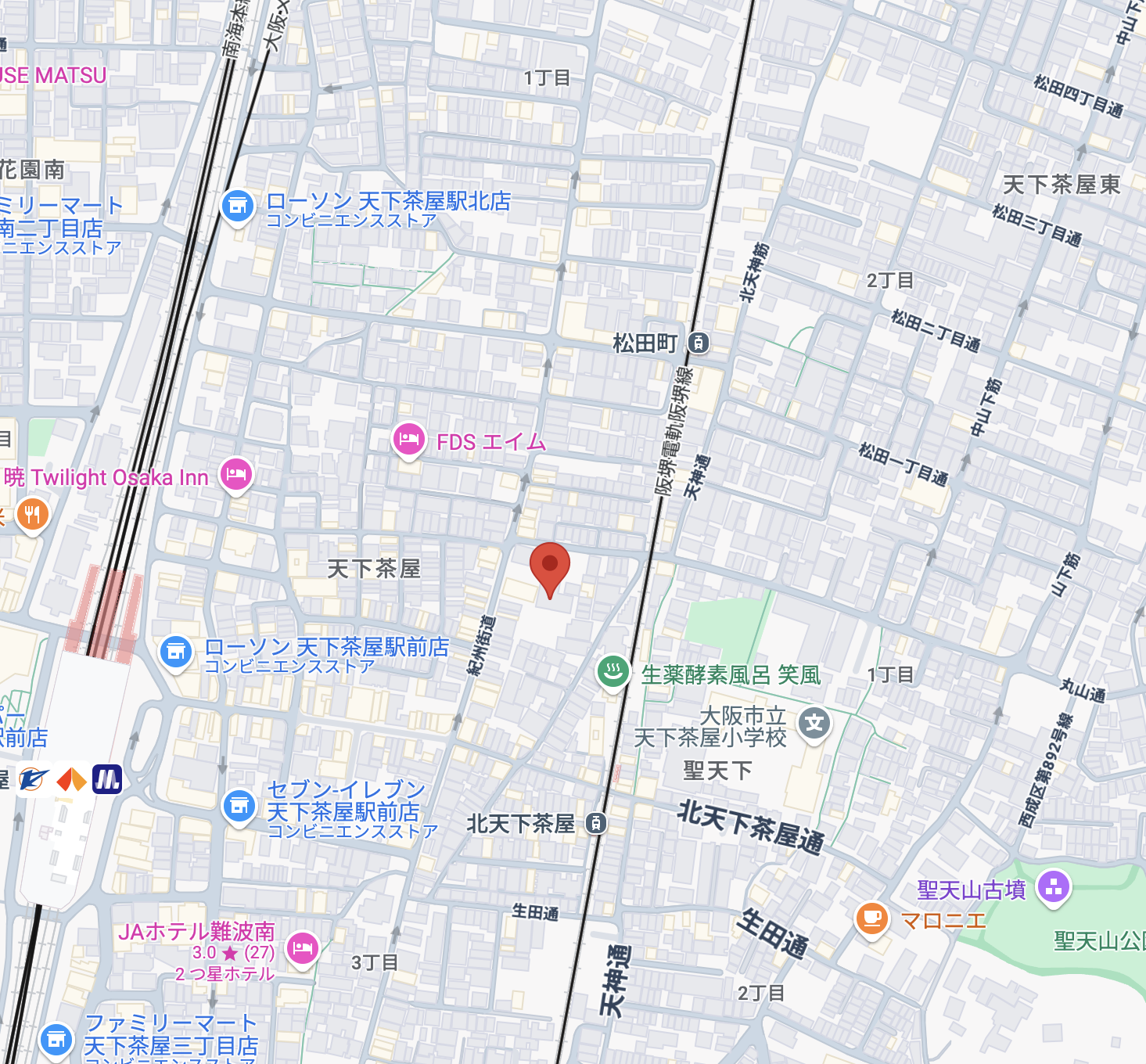 大阪府大阪市西成区天下茶屋2-6-36の地図